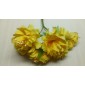 Хризантема органза желтая, 6 шт, диаметр цветка 3,5-4см